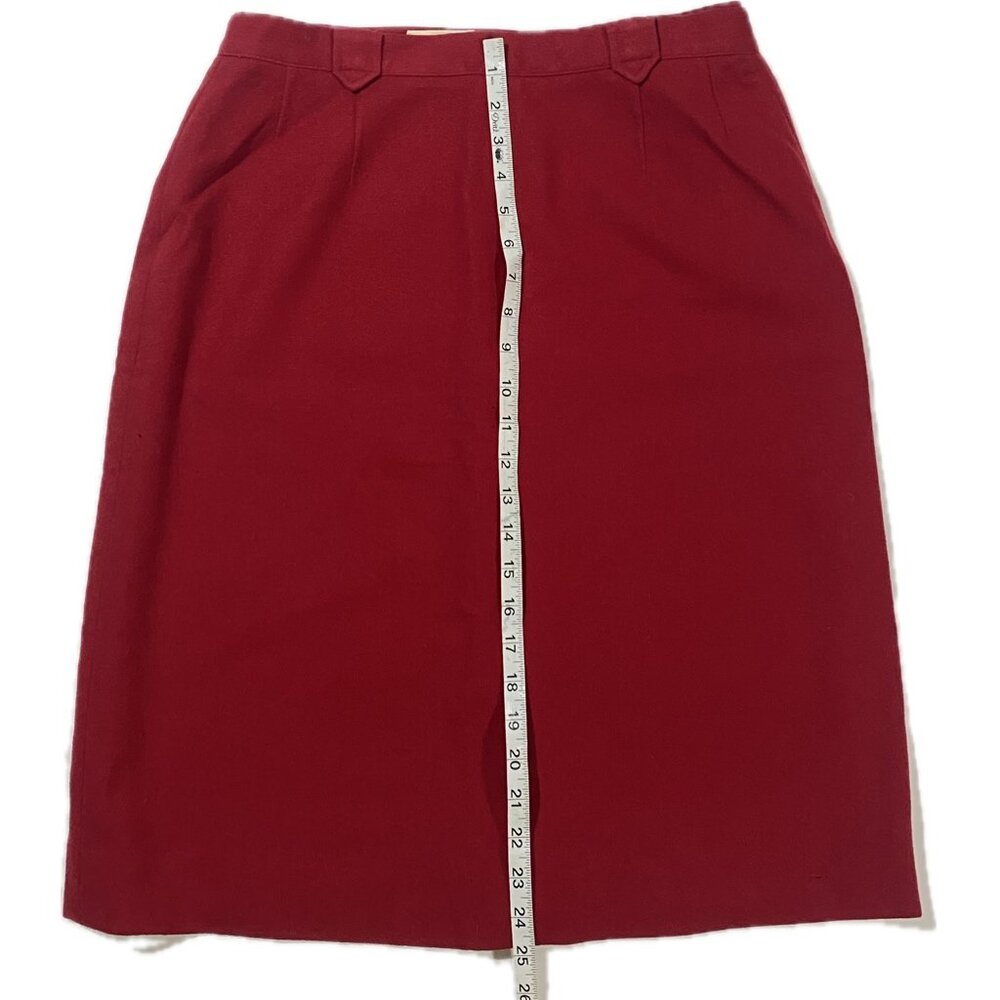 Pendleton Vintage 1950s 100% Wool Red Western Skirt Size 16 Belt Loops - Picture 6 of 8